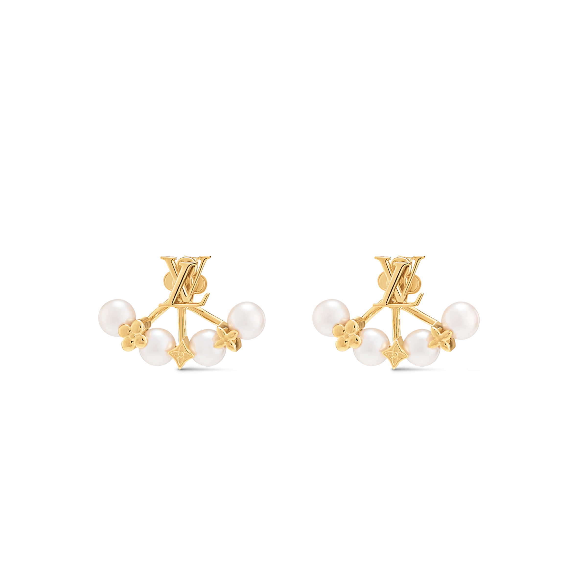 LOUIS VUITTON MINIGRAM PEARLS EARRINGS M01258 LOUIS VUITTON MINIGRAM PEARLS EARRINGS M01258